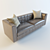  Brown Leather Sofa with Pillows 3D model small image 1