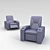 Title: Customizable LS-805 Home Theater Seating 3D model small image 1