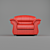 Red Leather Wheelchair 3D model small image 2
