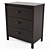 Brown Brusali 3-Drawer Dresser 3D model small image 1