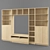 Modern Birch TV Cabinet - Ikea Billy/Bennu 3D model small image 1