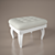 Classic Upholstered Ottoman 3D model small image 1