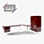 Modern Diapason Furniture Set: Console, Table & Wardrobe 3D model small image 1