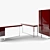 Modern Diapason Furniture Set: Console, Table & Wardrobe 3D model small image 2