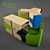 Pkolino Compact Desk & Chair 3D model small image 1