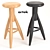 Artek Rocket Wooden Bar Stool 3D model small image 1