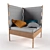 Modern Corner Chair with Cushions 3D model small image 1