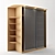 Sleek Wood and Glass Wardrobe 3D model small image 1