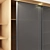 Sleek Wood and Glass Wardrobe 3D model small image 2