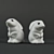 Cute Ceramic Bunny Decor 3D model small image 3