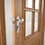 Brazilian Standard Wooden Door with Glass 3D model small image 2