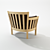 Front Porch Chair | Wooden Frame | Linen & Chenille Fabric 3D model small image 2