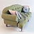 Elegant Classic Sofa 3D model small image 1