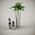 Elegant Plant Vase Set 3D model small image 1