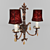 Floriated Bronze Sconce with Amber Crystal Drops 3D model small image 1