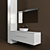 Sleek Vanity Set: Washbasin & Cabinet 3D model small image 1