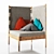 Modern Corner Armchair with Cushions 3D model small image 1