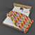 Modern Wooden Bed with Bedding 3D model small image 1