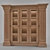 Classic Chestnut Wood Wardrobe - 5 Compartments 3D model small image 1