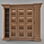 Classic Chestnut Wood Wardrobe - 5 Compartments 3D model small image 2