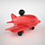 Sleek Jetliner: Stylish Wooden Toy 3D model small image 1