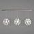 Eglo Fenari Chandelier: Chrome, 3x60W E14 3D model small image 1