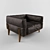 Elegant GIORGETTI Ago Leather Armchair 3D model small image 1