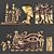 Golden Egyptian Bas-Relief Wall Decor 3D model small image 1