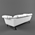 Elegant White Leather Sofa 3D model small image 3