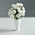 Elegant White Rose Bouquet 3D model small image 1