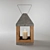 Rustic Wood and Metal Lantern 3D model small image 1