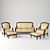 Elegant Upholstered Furniture Set 3D model small image 1
