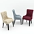 Modern Flynn Scoopback Dining Chair: Fabric Material 3D model small image 2