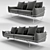 Sleek Wireframe Sofa 3D model small image 1