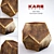 Elegant Kare Polygon Copper Table 3D model small image 1