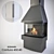 Contura 450:40 - Stylish Fireplace 3D model small image 1