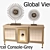 Modern Grey Console: Global Views Marcel 3D model small image 1
