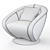 Kiss Armchair: Elegant and Comfortable 3D model small image 2