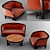 Sleek Velvet Lounge Set 3D model small image 1