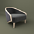 Cozy Wood Club Chair 3D model small image 2