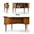 Vintage Danish Modern Kidney-Shaped Desk 3D model small image 1