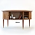 Vintage Danish Modern Kidney-Shaped Desk 3D model small image 2