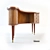 Vintage Danish Modern Kidney-Shaped Desk 3D model small image 3