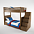 Stylish Pottery Barn Bunk Bed 3D model small image 1