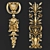 Elegant Carved Molding Decor 3D model small image 1