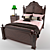 Classic Bed with Nightstand: Elegant and Spacious 3D model small image 1