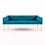 Lively Turquoise 3 Seater Sofa 3D model small image 1