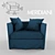 Modern Fox Armchair by MERIDIANI 3D model small image 1