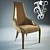 Title: Elegant Velvet Dining Chair 3D model small image 1