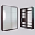 Minimalist Sliding Wardrobe with Matte Mirror Door 3D model small image 1